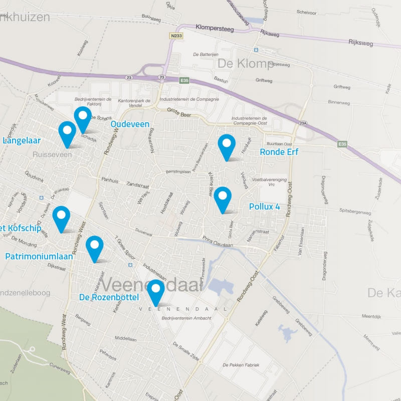 Veenendaal - 7 binnenstedelijke locaties